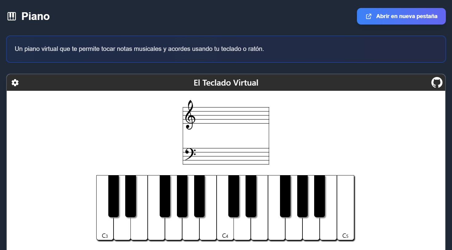 emusic.tools online virtual piano interface