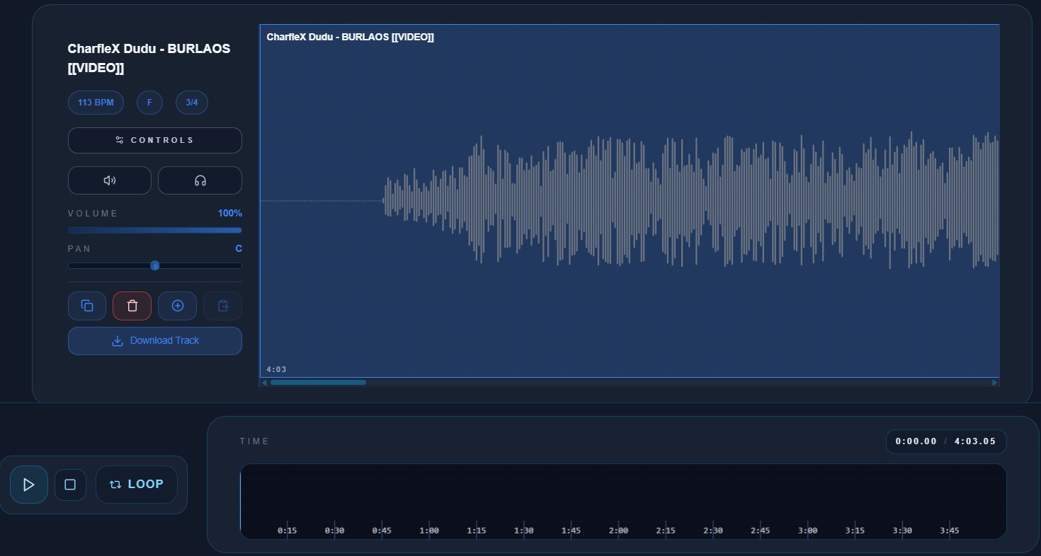 Uploading an audio track to the online audio editor