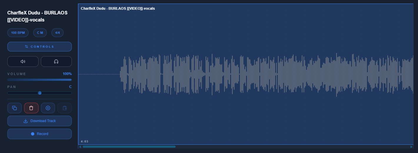 Zooming in on a track for precise editing in the audio editor