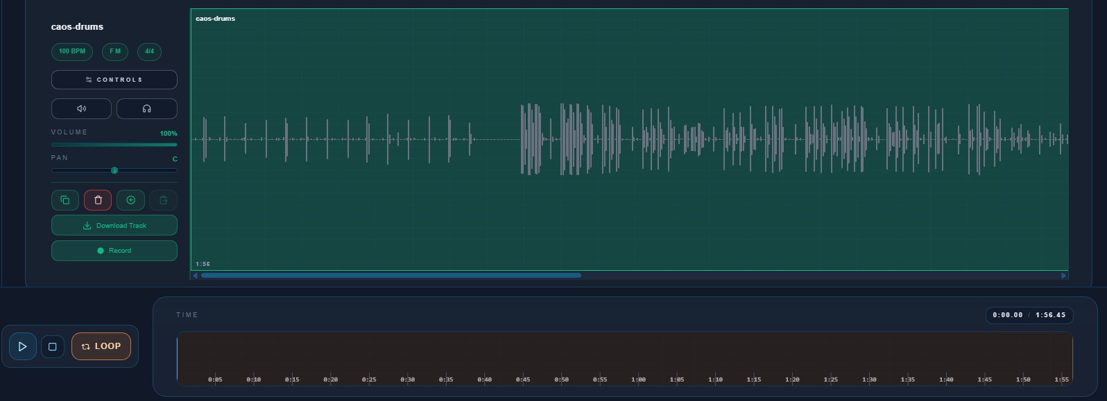 Drum track isolated to analyze rhythm patterns